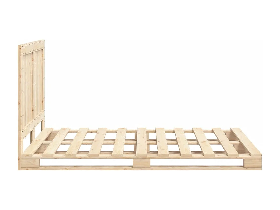Cadre de lit sans matelas avec tête de lit bois massif