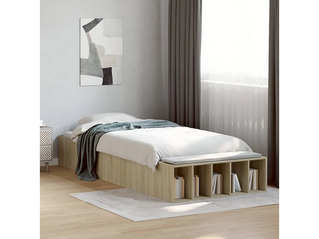 Cadre de lit sans matelas chêne sonoma 90x190 cm