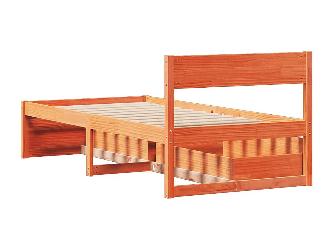 Cadre de lit sans matelas cire marron 90x200 cm bois pin massif