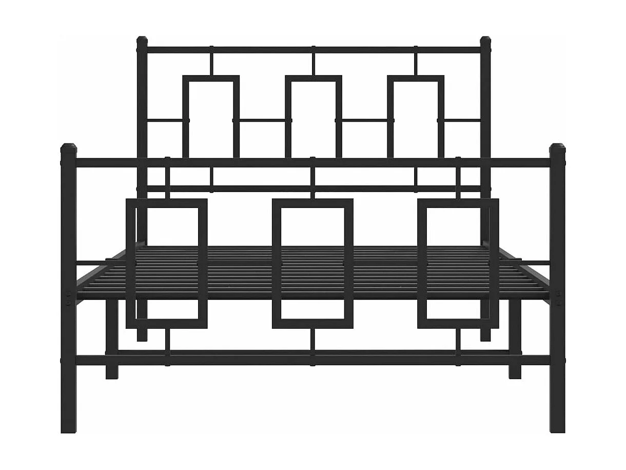 Bedframe met hoofd- en voeteneinde metaal zwart 100x190 cm