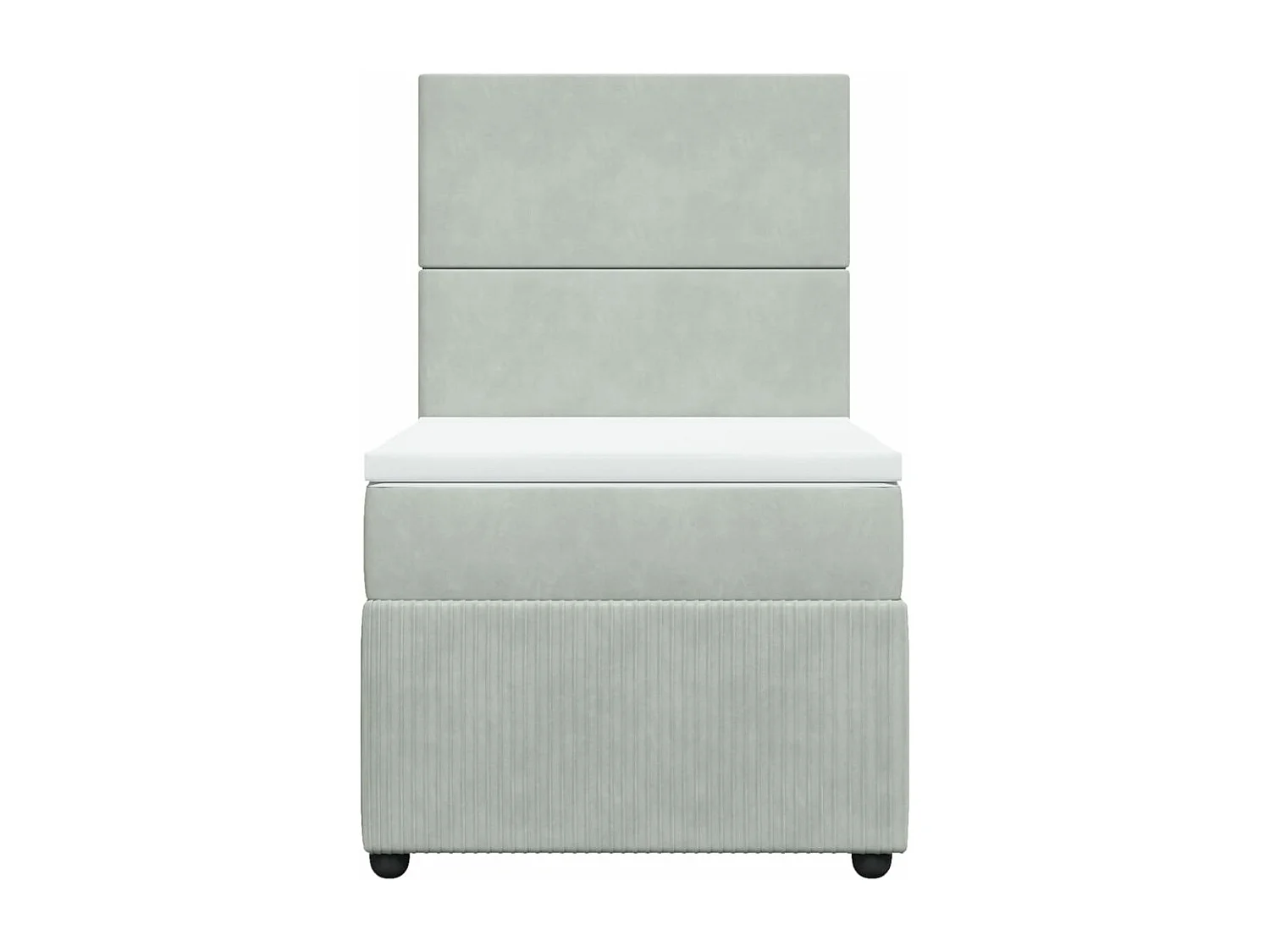 Sommier à lattes de lit et matelas Gris clair 90x200 cm Velours