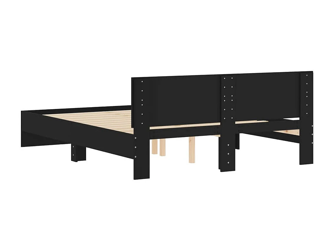 Estrutura de cama com cabeceira 150x200 cm preto