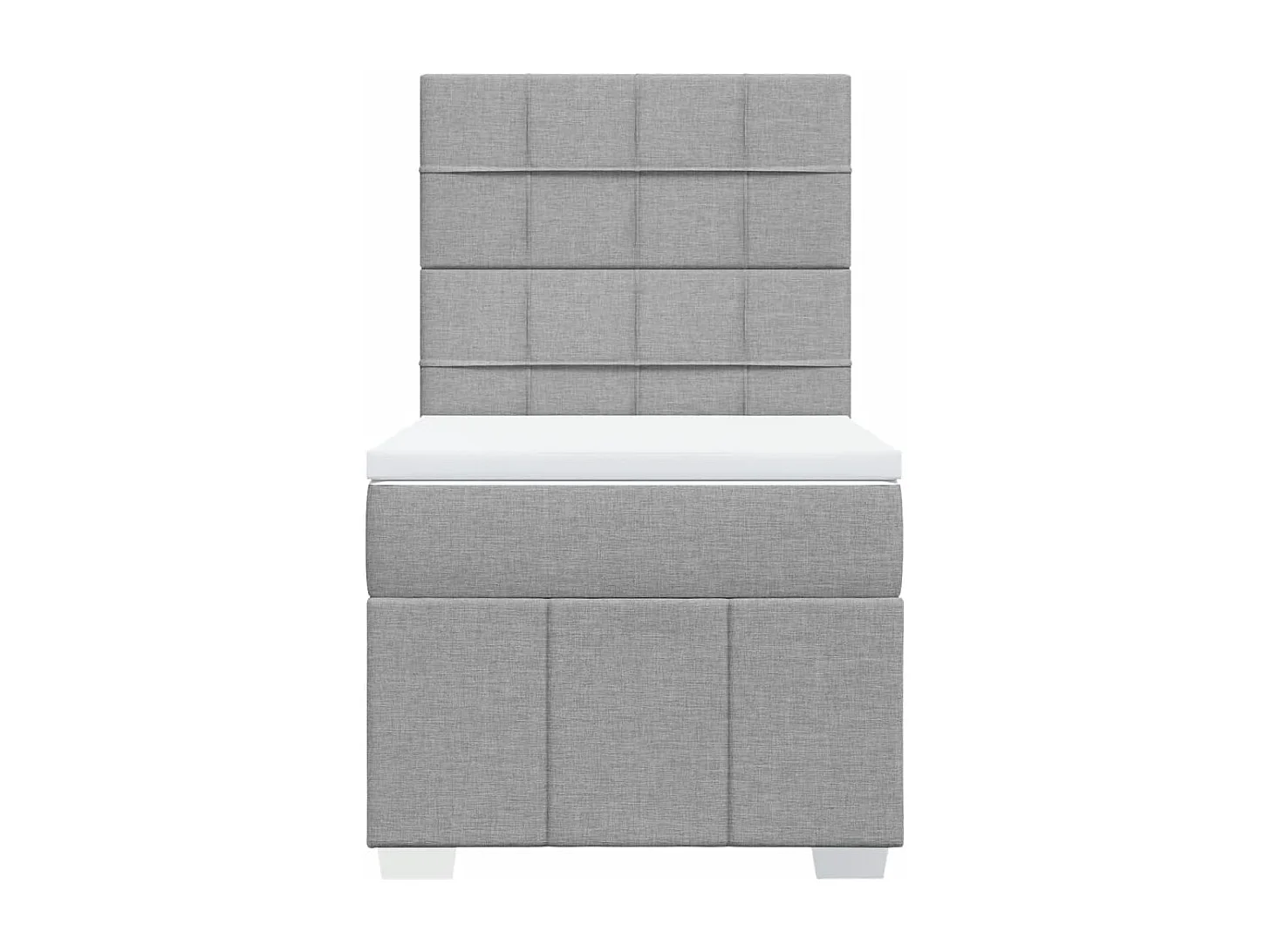 Sommier à lattes de lit et matelas Gris clair 90x190 cm Tissu