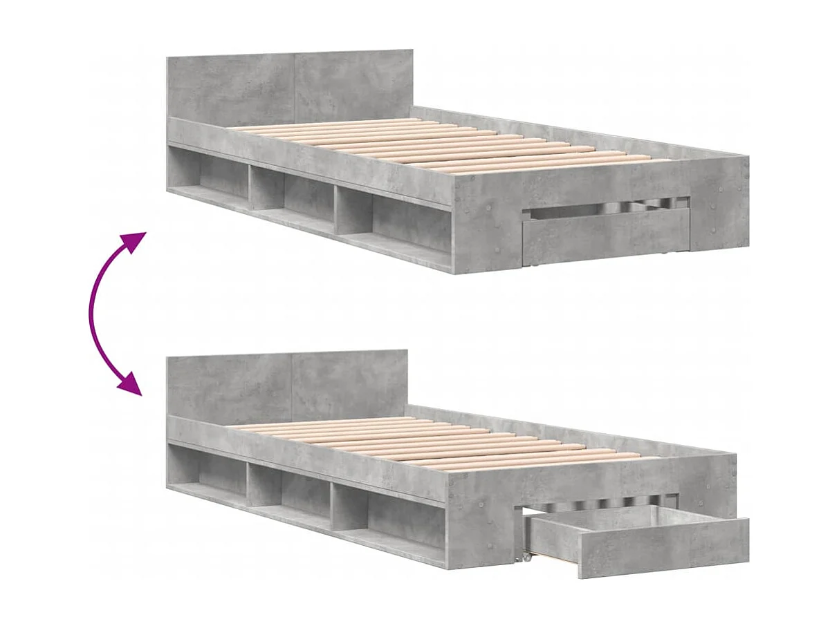 Giroletto Cassetto Grigio Cemento 100x200 cm Legno Multistrato
