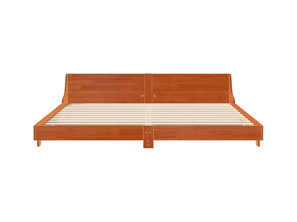 Bedframe zonder matras massief grenenhout wasbruin 180x200 cm