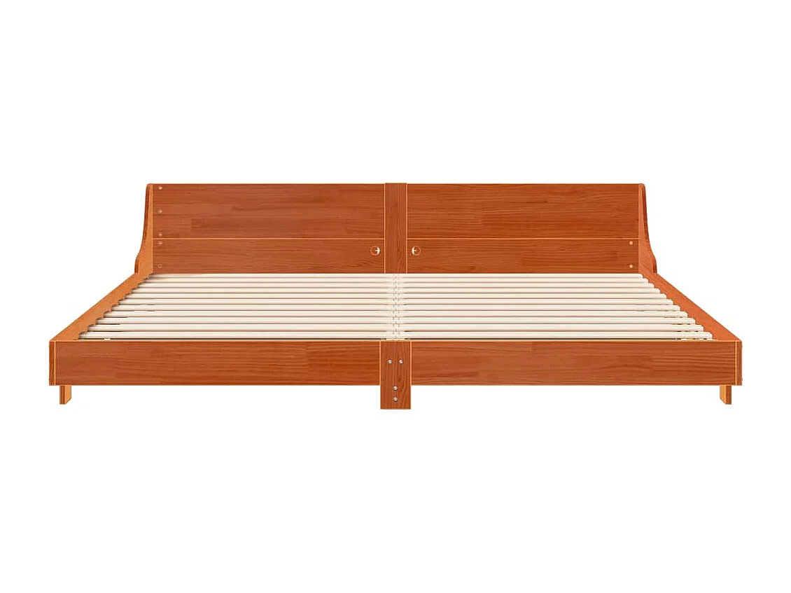 Bedframe zonder matras massief grenenhout wasbruin 180x200 cm