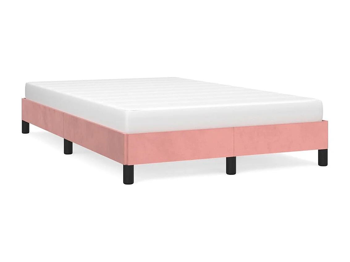 Cadre de lit sans matelas rose 120x190 cm velours