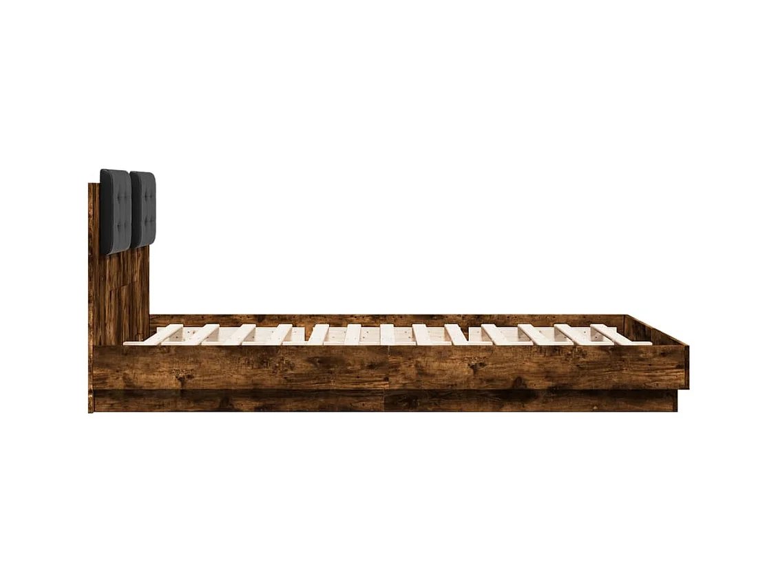 Cadre de lit sans matelas chêne fumé 150x200 cm