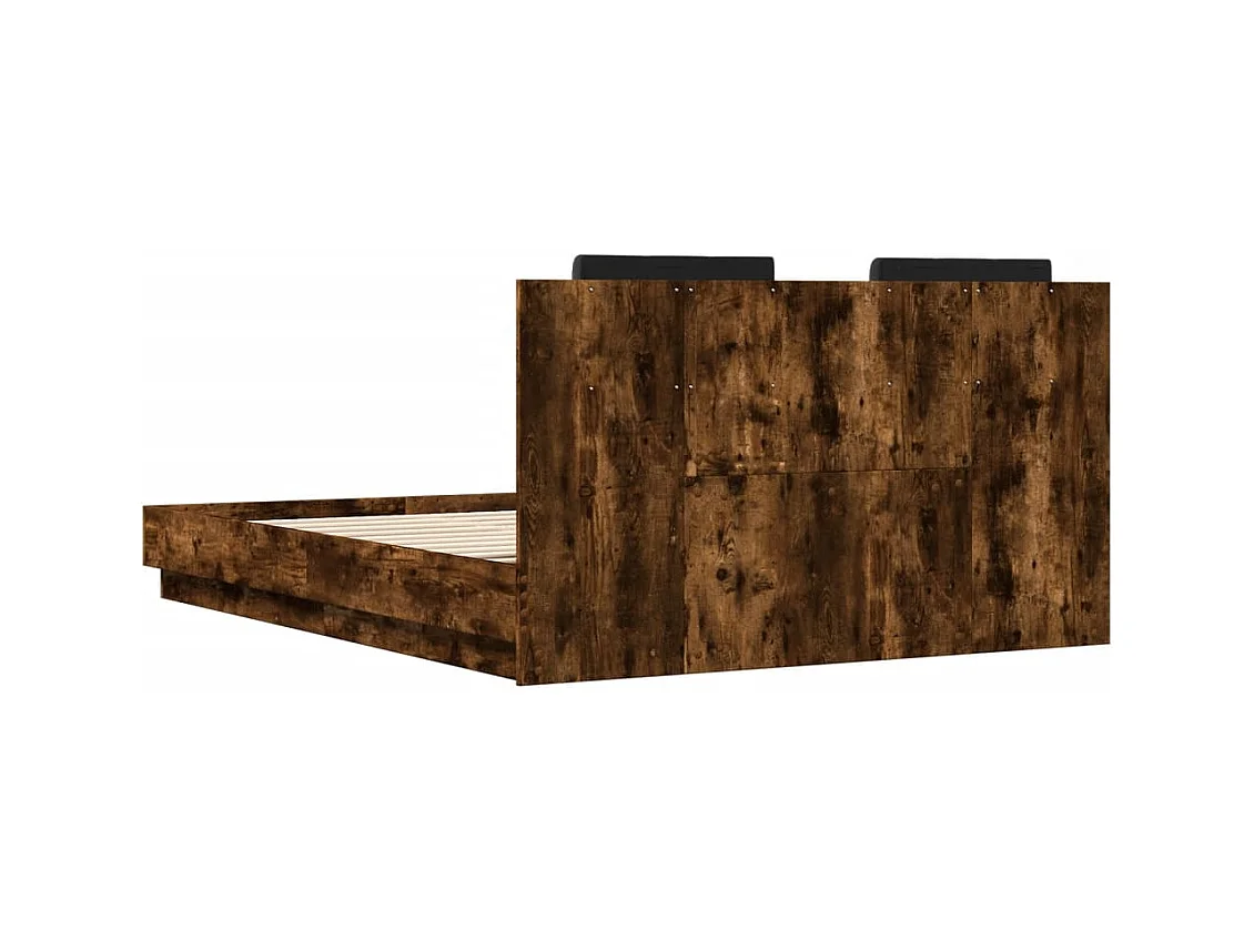 Cadre de lit sans matelas chêne fumé 150x200 cm