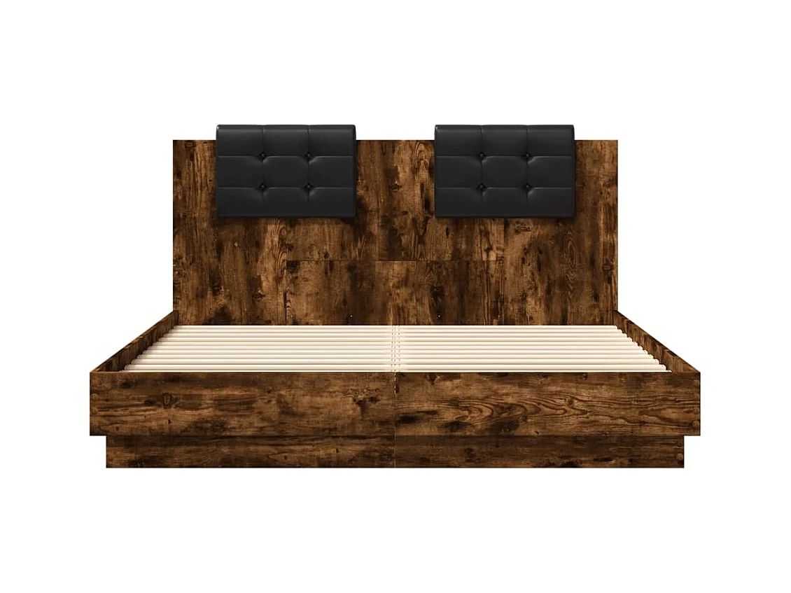 Cadre de lit sans matelas chêne fumé 150x200 cm