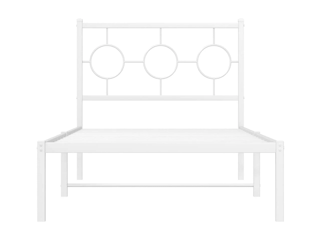 Cadre de lit métal sans matelas avec tête de lit blanc 90x200cm