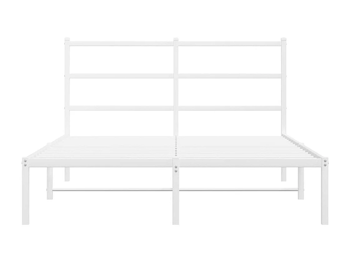 Estrutura de cama com cabeceira 140x190 cm metal branco