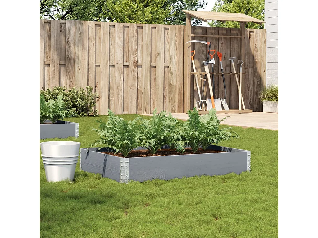 Vaso/floreira para jardim 120x80 cm pinho maciço cinzento