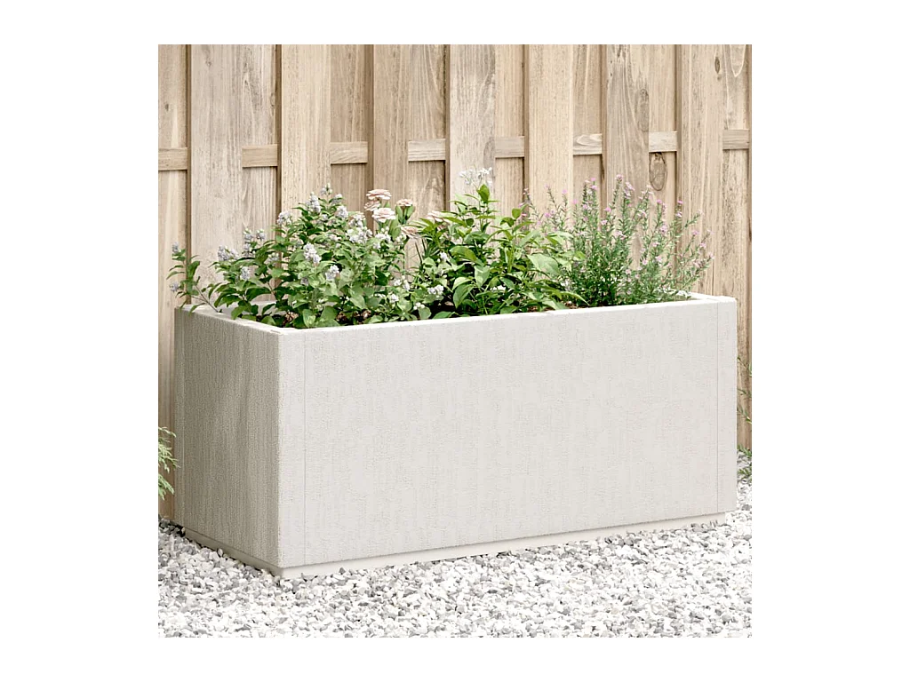 Fioriera da Giardino Bianca 80x36x35 cm in PP