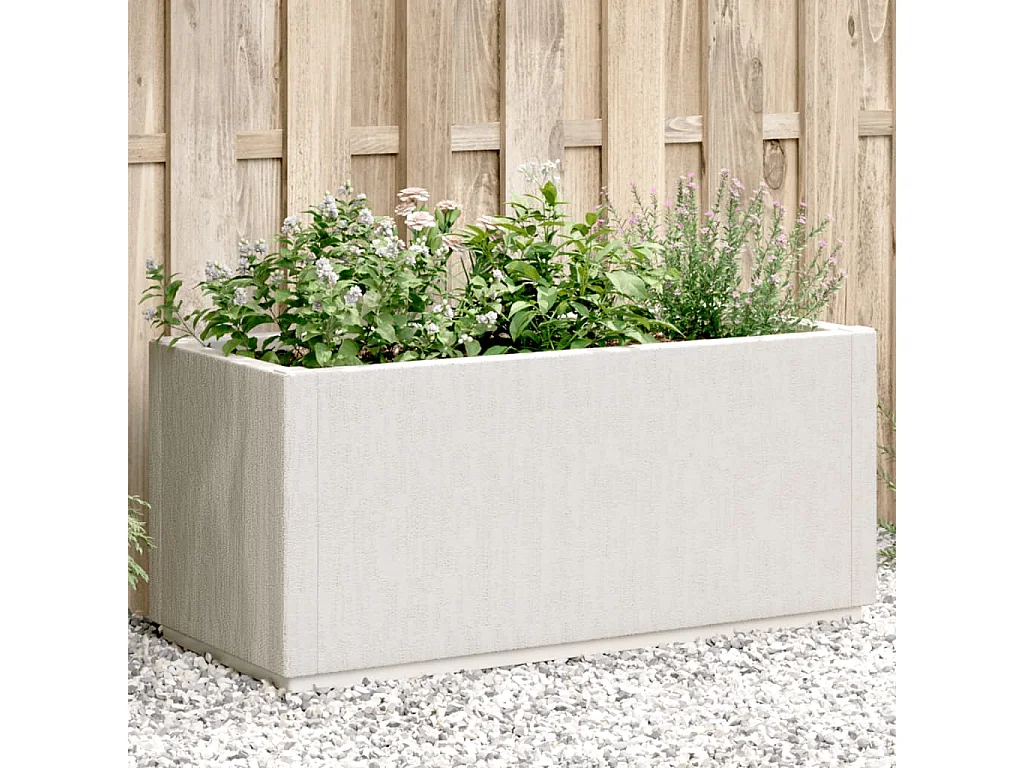 Jardinière blanc 80x36x35 cm PP