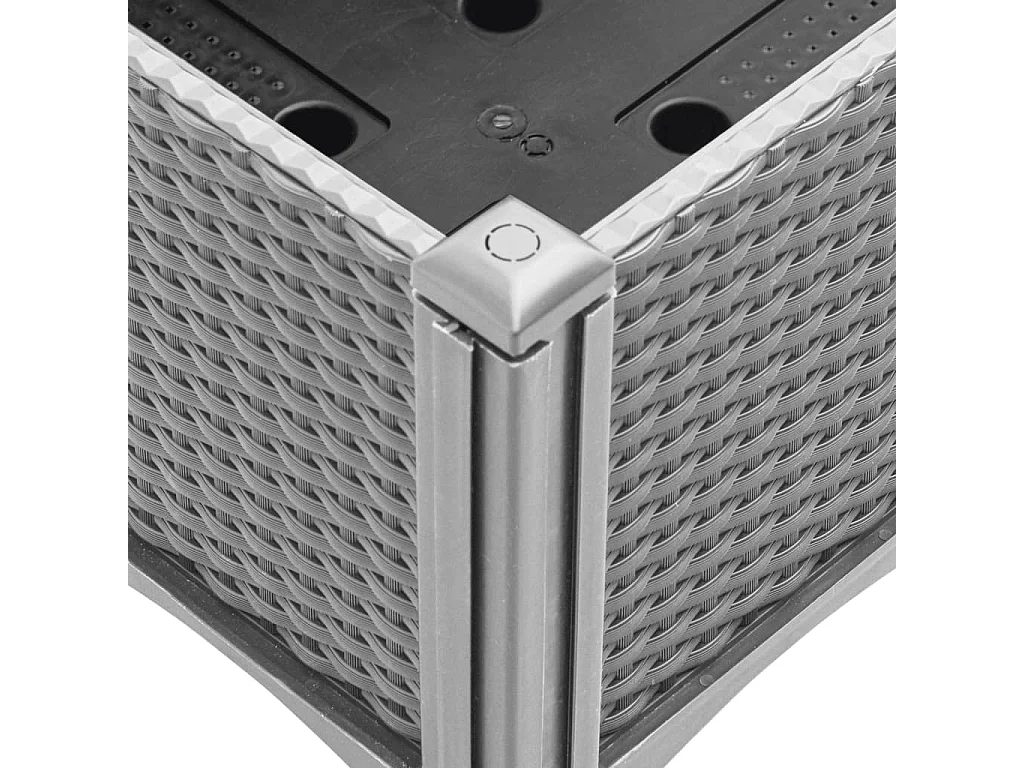 Vaso/floreira jardim c/ treliça 40x40x142 cm PP cinzento-claro