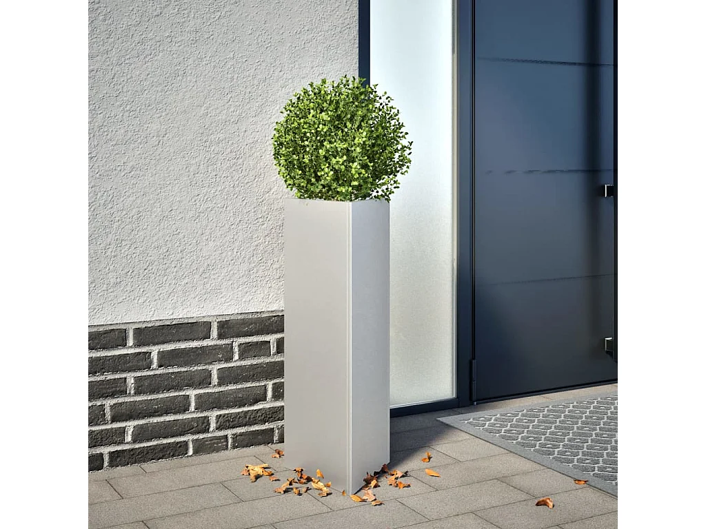 Jardinières 2 pcs triangulaire 30x26x75 cm acier galvanisé