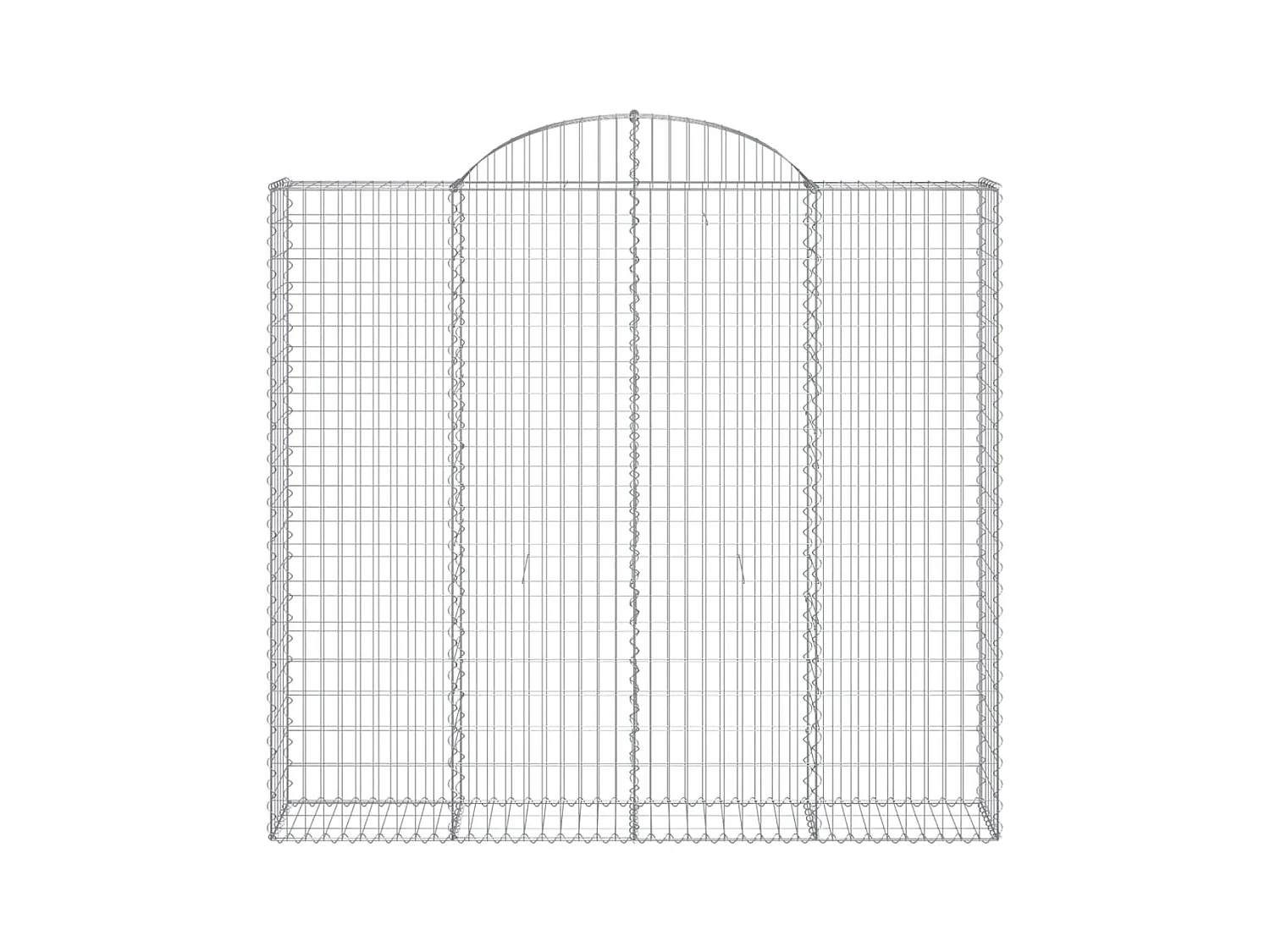 Gabionen mit Hochbogen 18Stk. 200x50x180/200cm Verzinktes Eisen