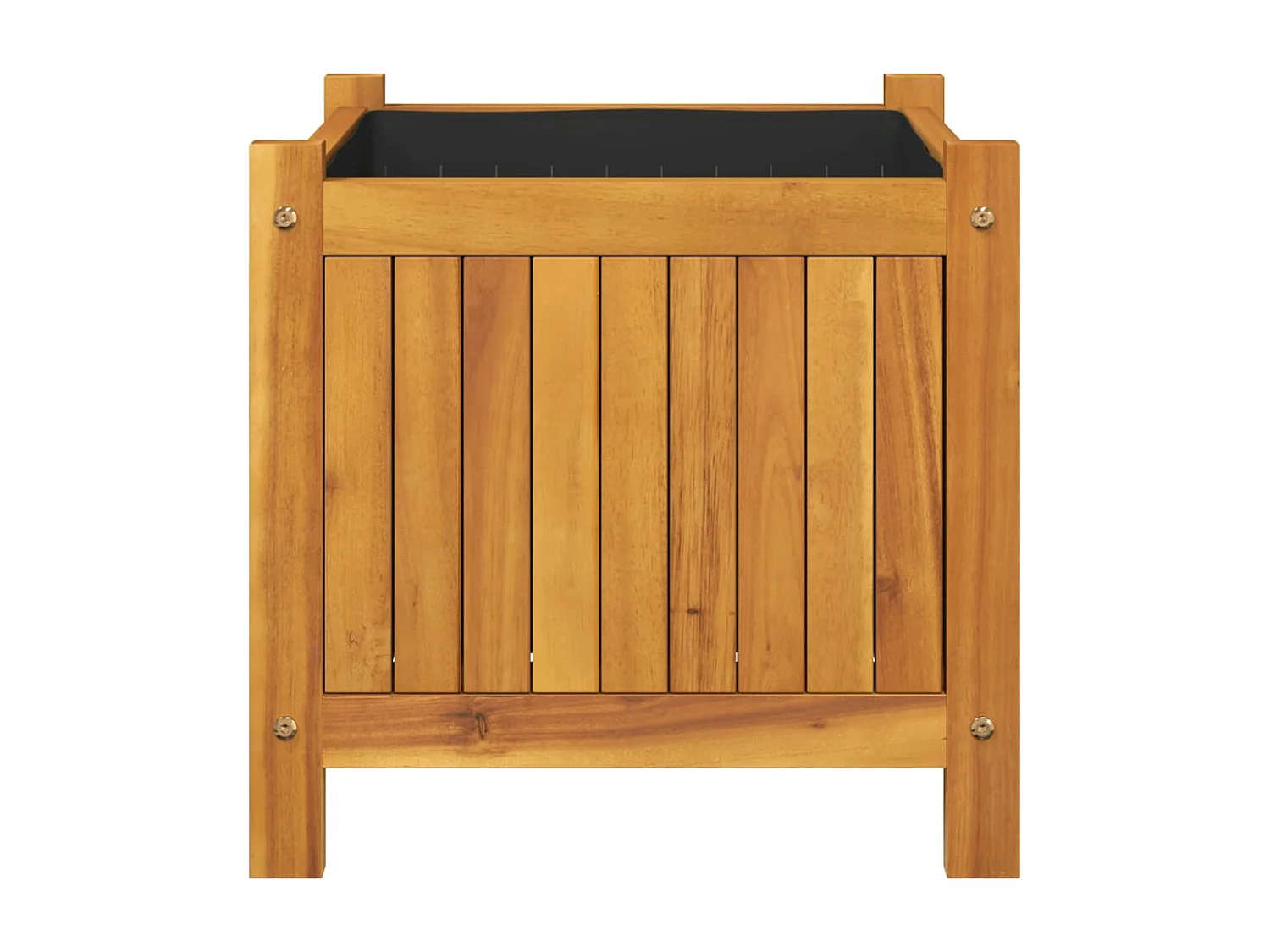 Vaso/floreira de jardim com forro 42x42x40 cm acácia maciça