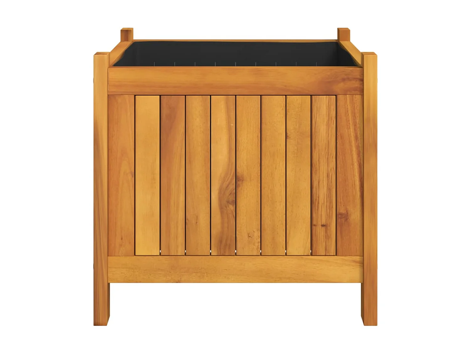 Vaso/floreira de jardim com forro 42x42x40 cm acácia maciça