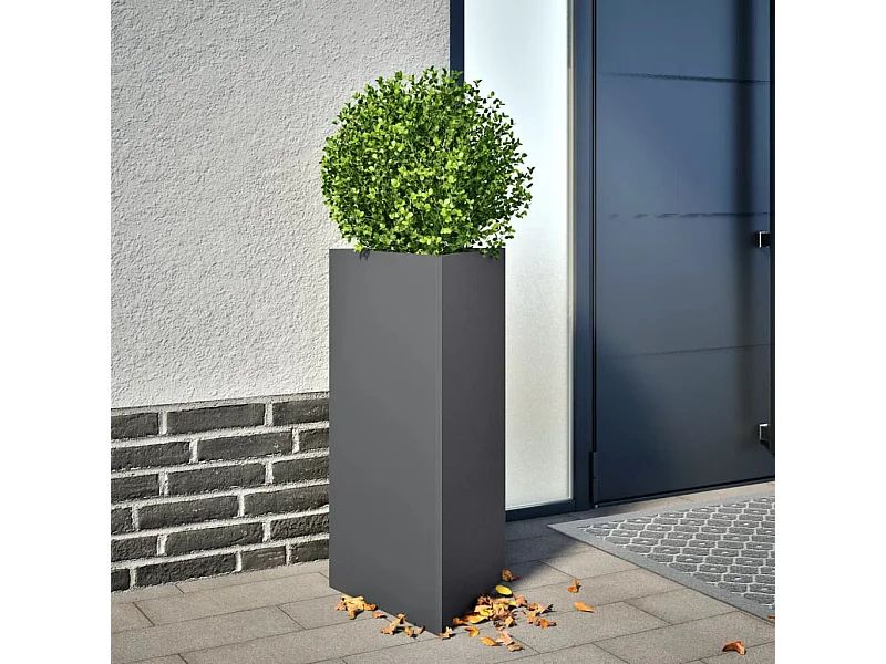 Jardinière anthracite triangulaire 40x34,5x70 cm acier