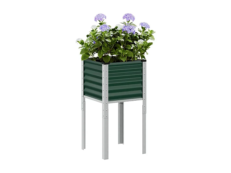 Jardinière vert 45x45x88 cm acier