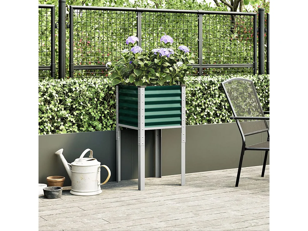 Jardinière vert 45x45x88 cm acier