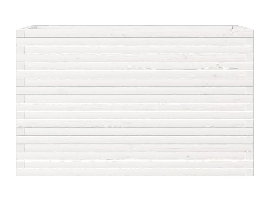 Jardinière blanc 110x40x68,5 cm bois de pin massif