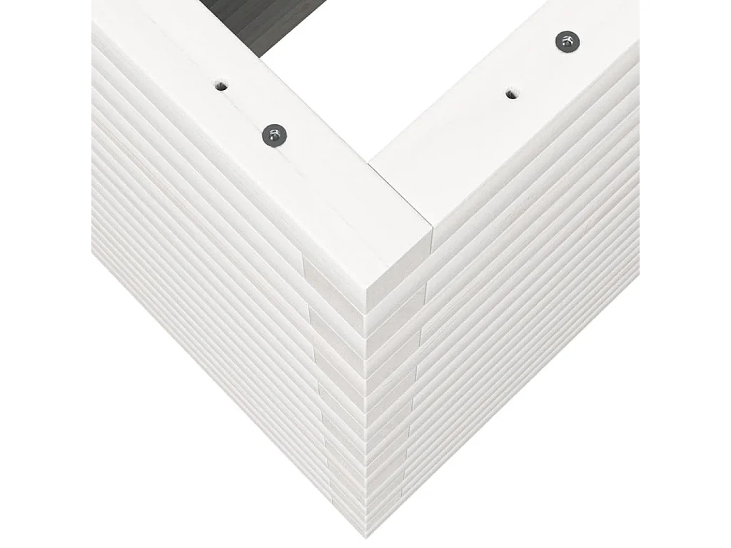 Jardinière blanc 110x40x68,5 cm bois de pin massif
