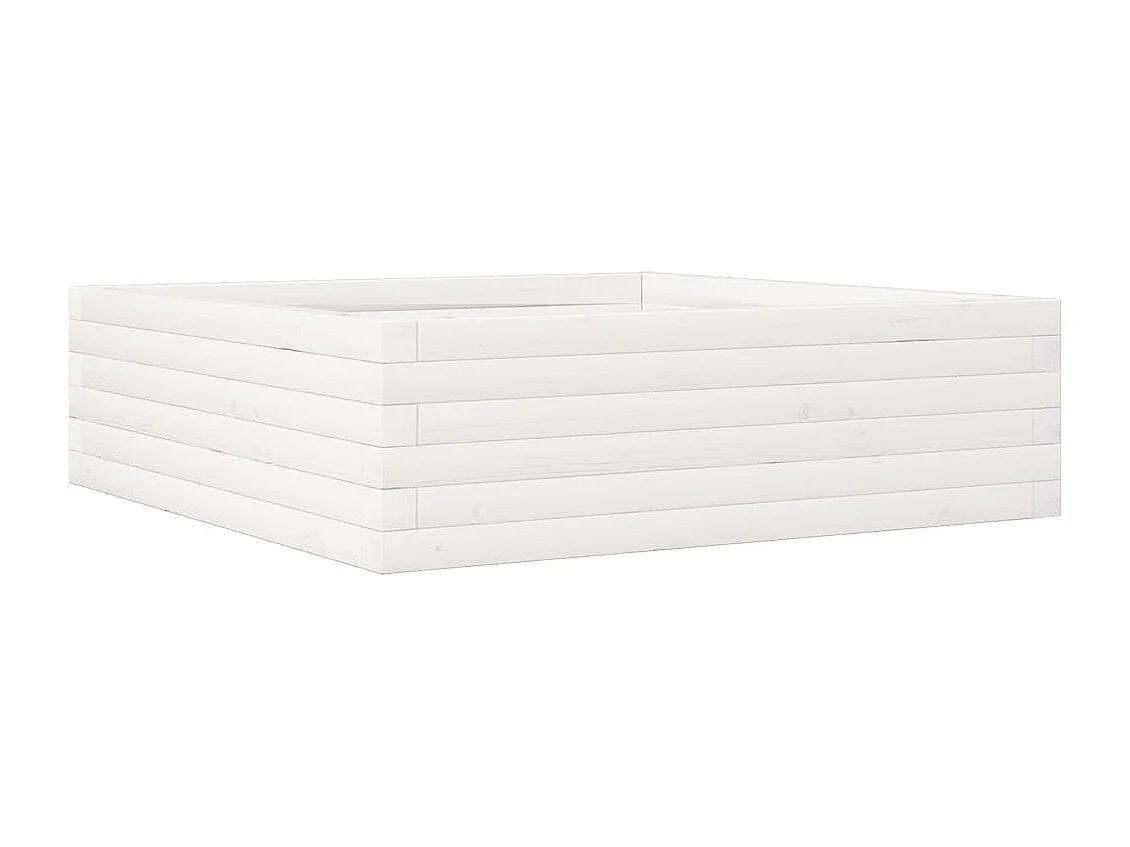 Vaso/floreira de jardim 80x80x23 cm pinho maciço branco