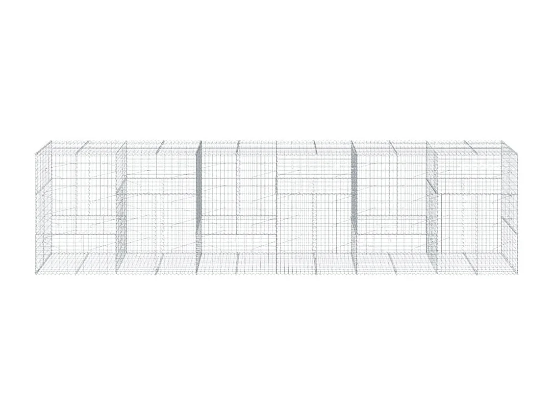 Panier gabion avec couvercle 600x100x150 cm fer galvanisé
