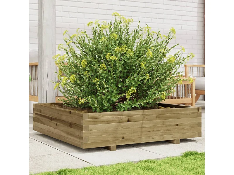 Jardinière 100x100x26,5 cm bois de pin imprégné