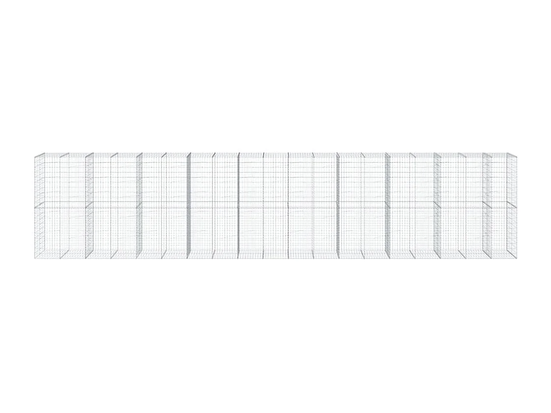 Panier gabion avec couvercle 950x100x200 cm fer galvanisé