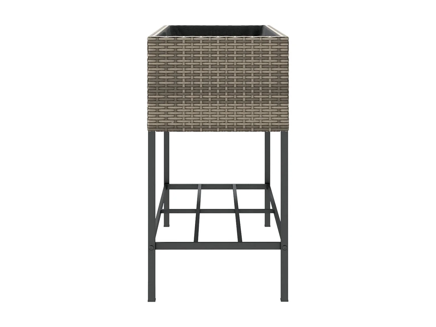 Jardineras con estante 2 uds ratán sintético gris 90x40x75 cm