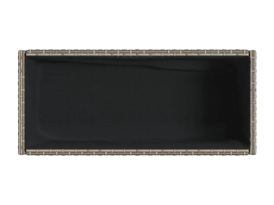 Jardineras con estante 2 uds ratán sintético gris 90x40x75 cm