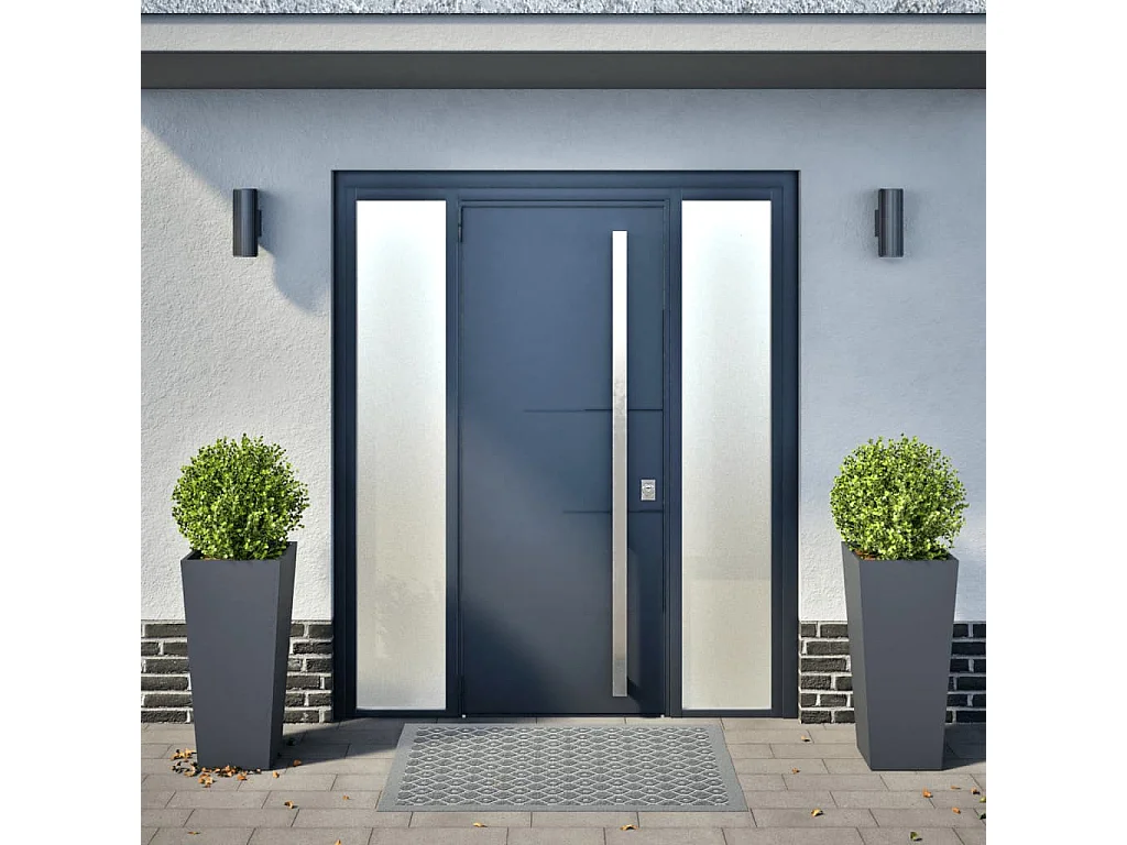 Plantenbakken 2 st 35x35x75 cm staal antracietkleurig