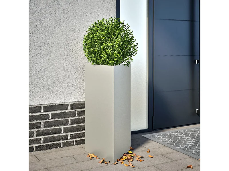 Plantenbakken 2 st driehoek 40x34,5x70 cm roestvrij staal