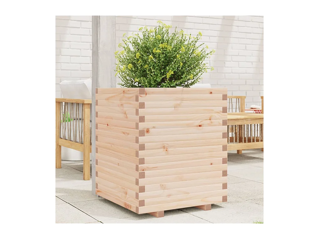 Fioriera da Giardino 60x60x72 cm in Legno Massello di Pino