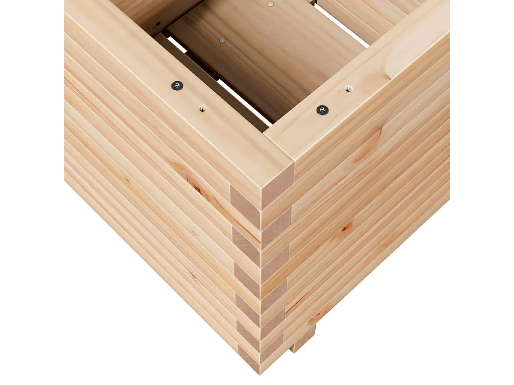 Vaso/floreira de jardim 50x50x49,5 cm madeira de pinho maciça