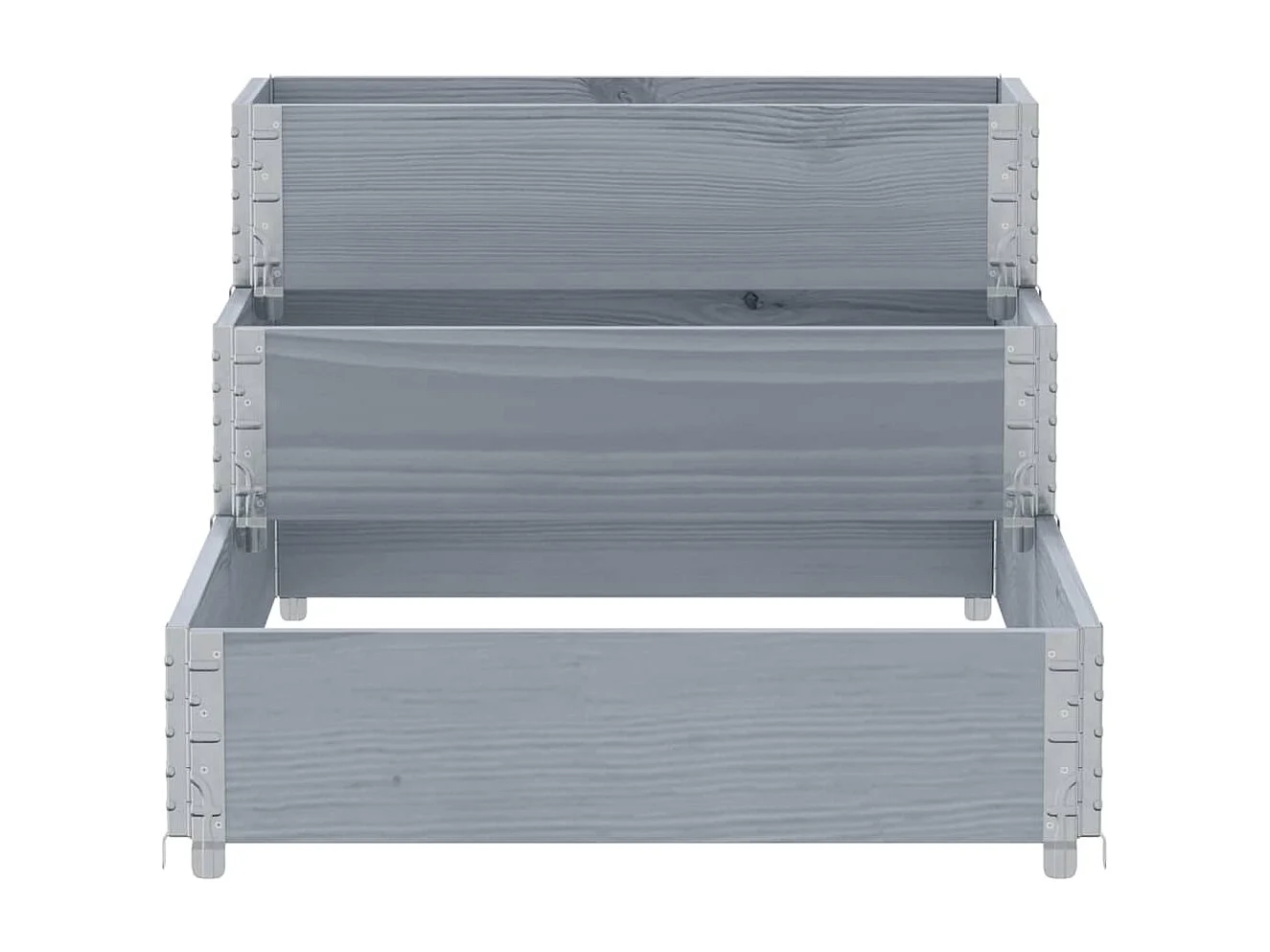 Fioriera Rialzata a 3 Livelli Grigia 120x80 cm Legno di Pino
