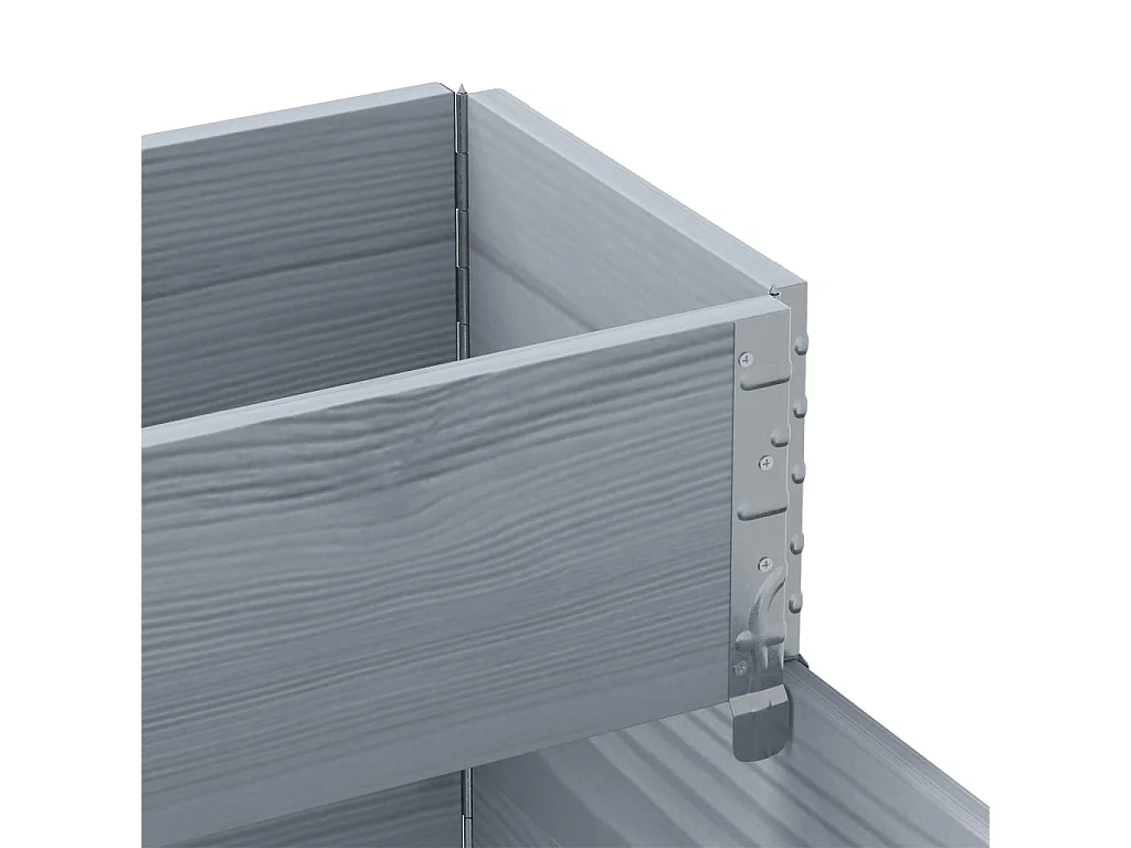 Fioriera Rialzata a 3 Livelli Grigia 120x80 cm Legno di Pino