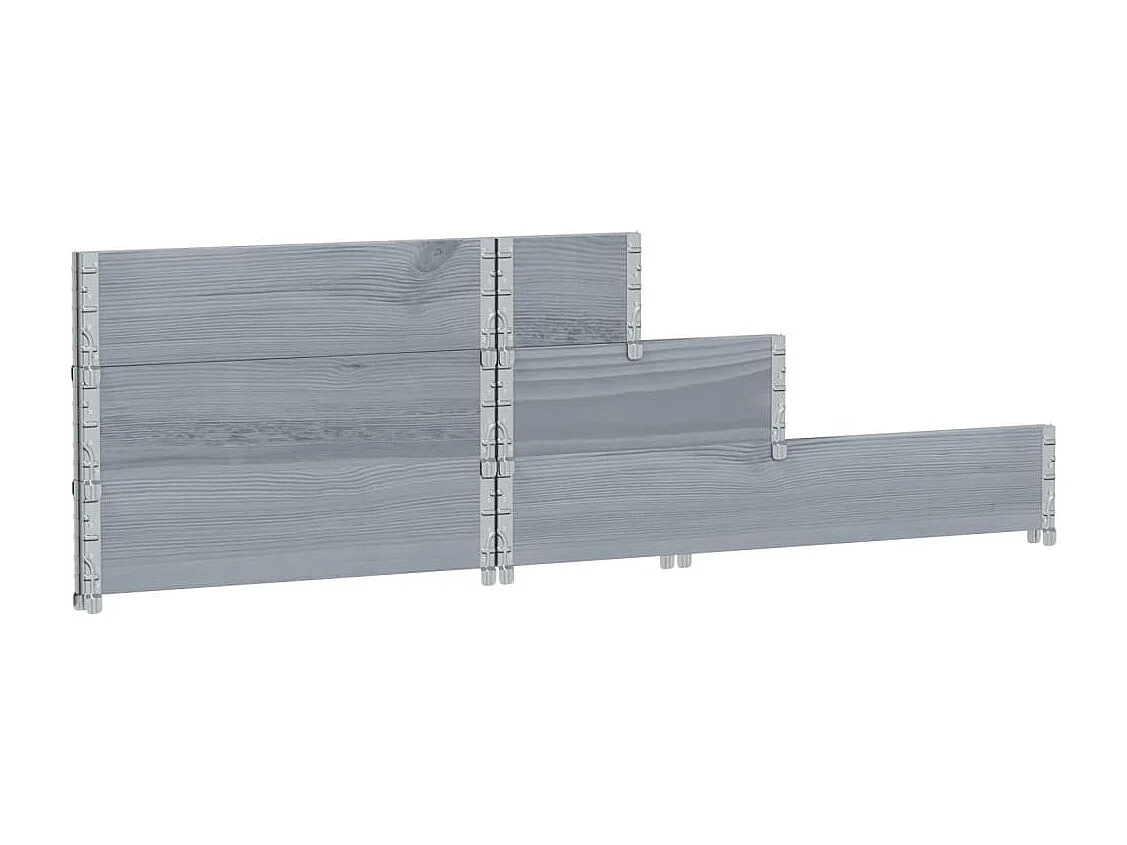 Lit surélevé à 3 niveaux gris 120x80 cm bois de pin massif