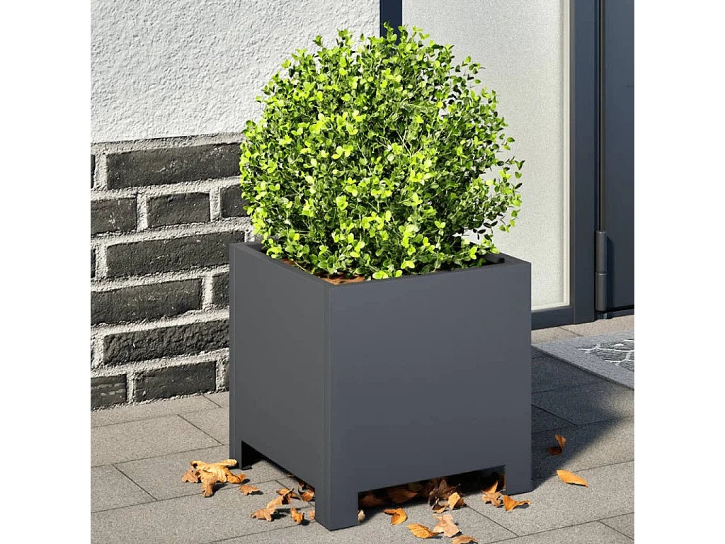 Jardinières 2 pcs anthracite 30x30x30 cm acier