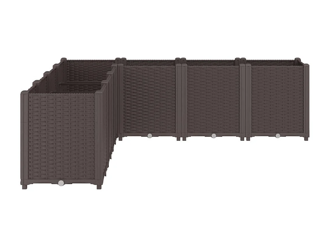 Vaso/floreira 160x160x53 cm PP castanho