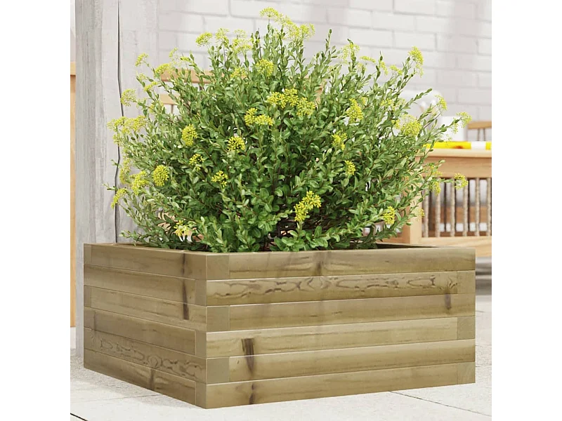 Jardinière 50x50x23 cm bois de pin imprégné