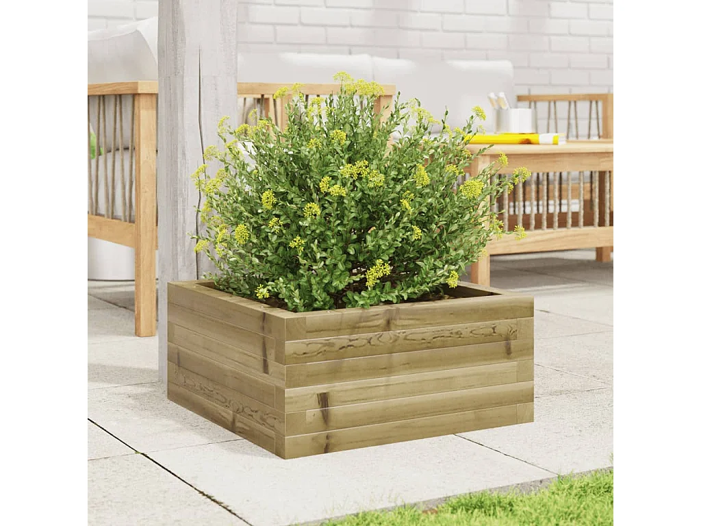 Jardinière 50x50x23 cm bois de pin imprégné