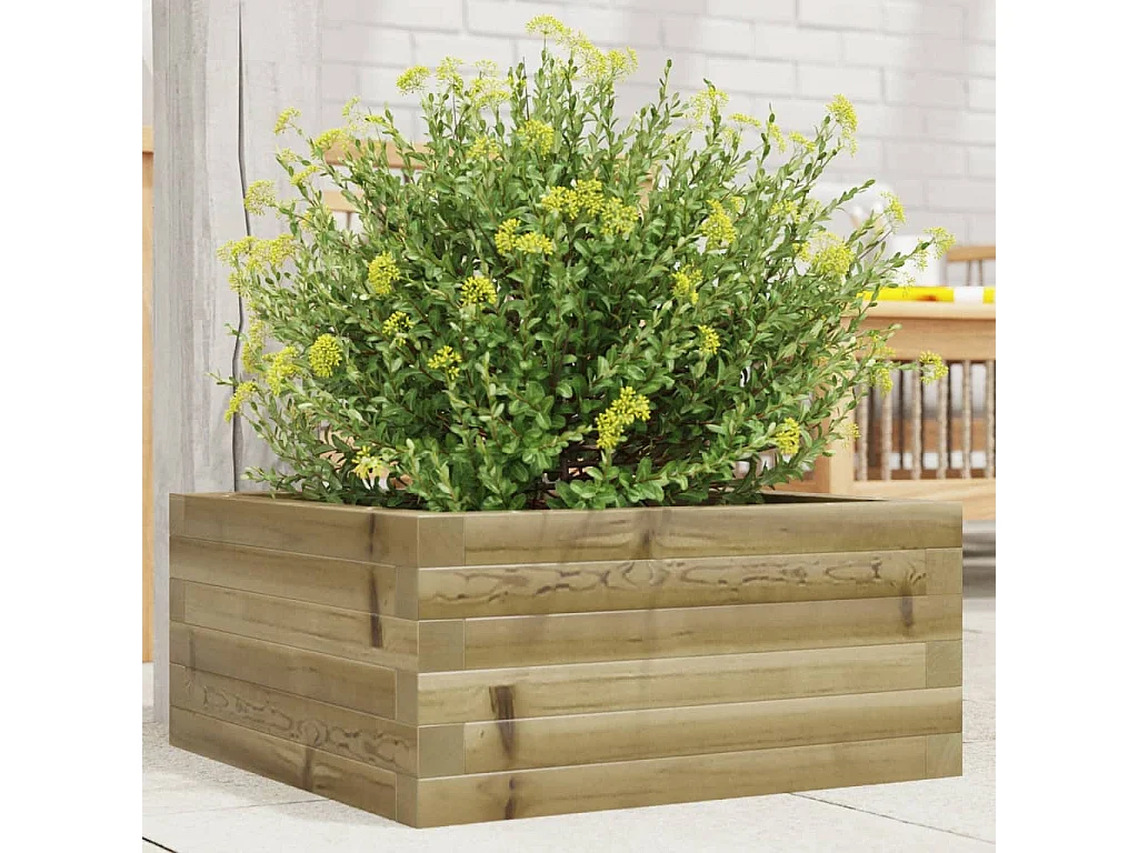 Jardinière 50x50x23 cm bois de pin imprégné