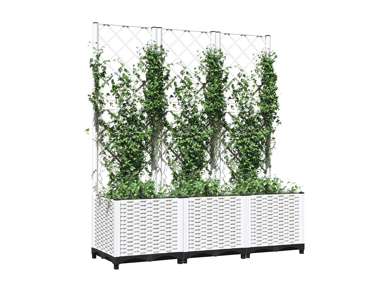 Fioriera da Giardino con Graticcio Bianco 120x40x136 cm PP