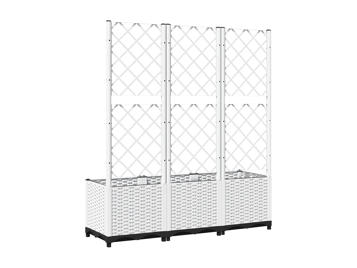 Fioriera da Giardino con Graticcio Bianco 120x40x136 cm PP