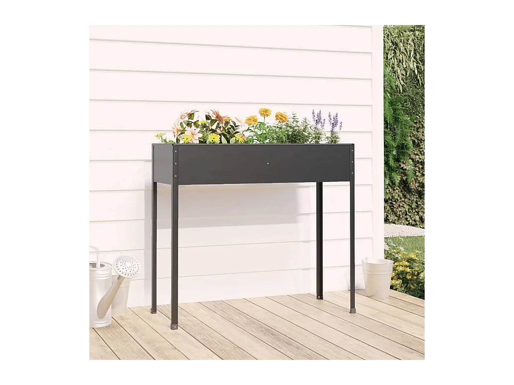 Plantenbak 100,5x40,5x90 cm gegalvaniseerd staal antracietkleur